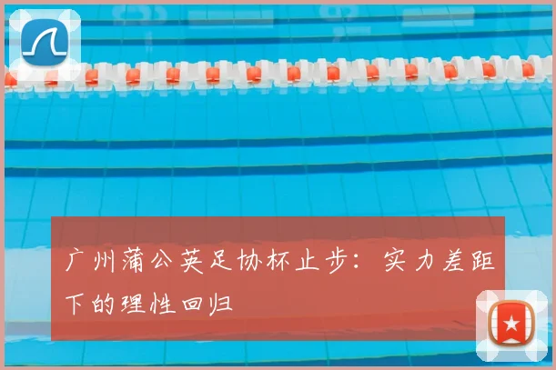 广州蒲公英足协杯止步:实力差距下的理性回归